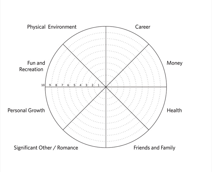 life coaching wheel of life template